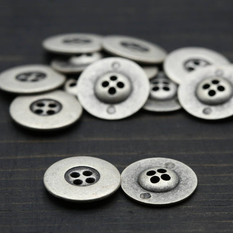 Silver Metal Four-Hole Button 32L