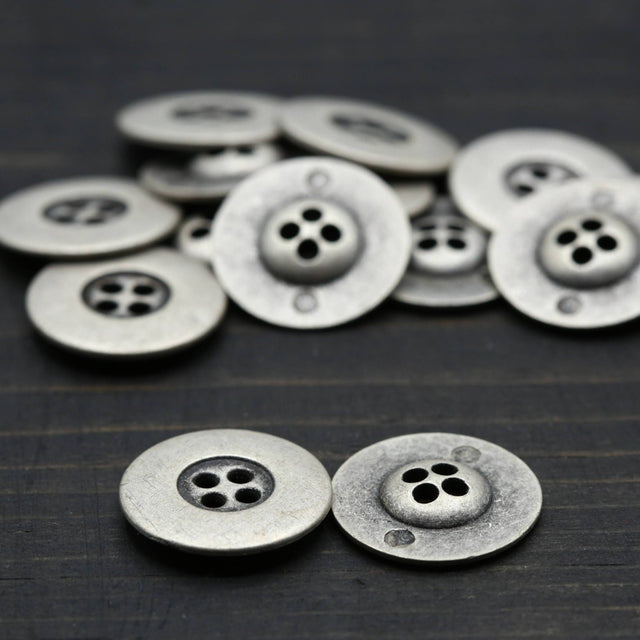 Silver Metal Four-Hole Button 32L