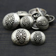 Silver Mallet Effect Metal Shank Button