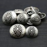 Silver Mallet Effect Metal Shank Button