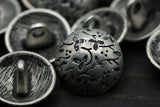 Metal Button Silver Contemporary Flowers 24L