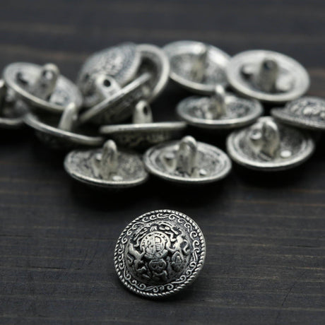 Silver Metal Shank Button 28L 18mm