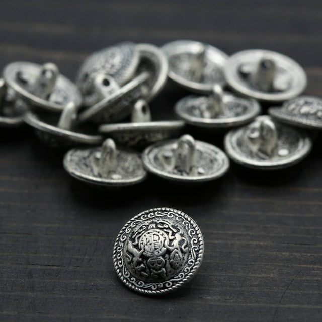Silver Metal Shank Button 28L 18mm