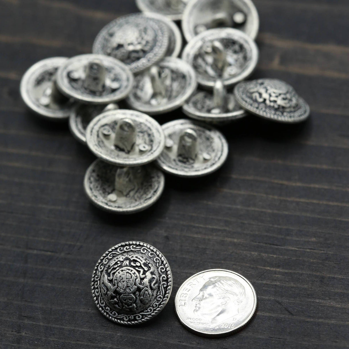 Silver Metal Shank Button 28L 18mm