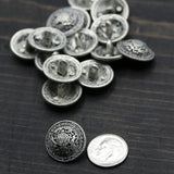 Silver Metal Shank Button 28L 18mm