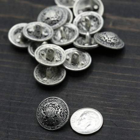 Silver Metal Shank Button 28L 18mm