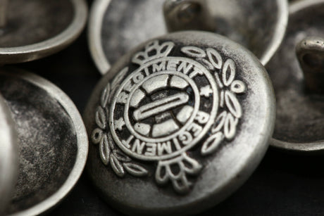 Silver Regiment Metal Shank Button 22 mm