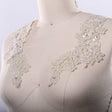 Lace Applique Antique Gold Champagne Beige