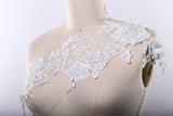 Beaded Lace Applique Ivory White