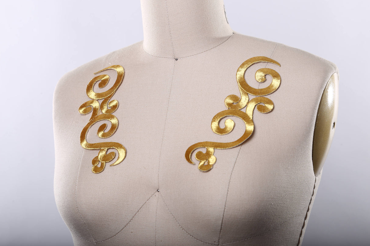 Iron-On Swirl Applique Pair