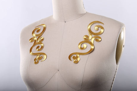 Iron-On Swirl Applique Pair