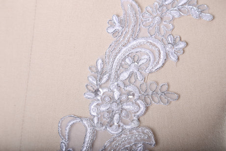 Lace Applique Pearl Silver