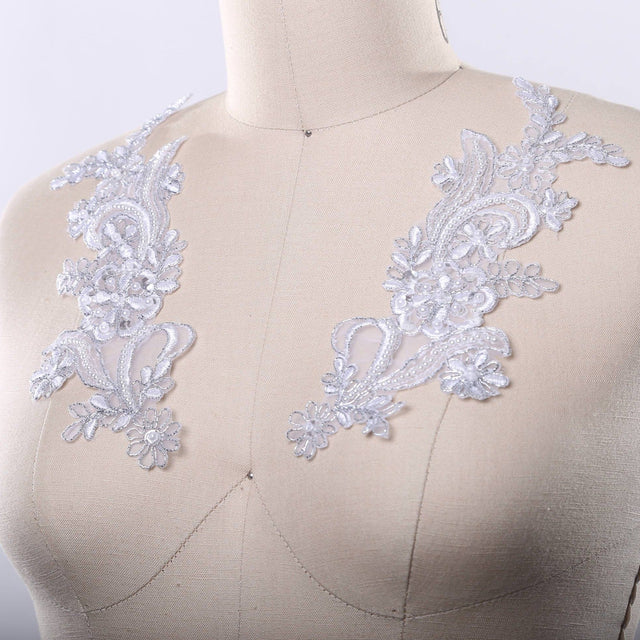 Lace Applique Pearl Silver