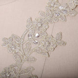 Beaded Flower Lace Applique Champagne