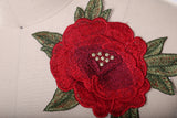 Red Rose Flower Applique Patch