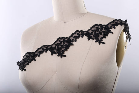 Black Beaded Lace Trim
