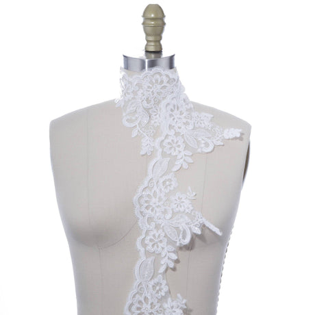 Bridal Lace Trim 6" Sequin Beaded