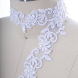 Bridal Beaded Lace Trim White 1.5"