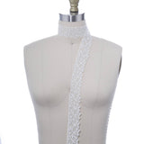 Bridal Lace Trim White Silver Alencon