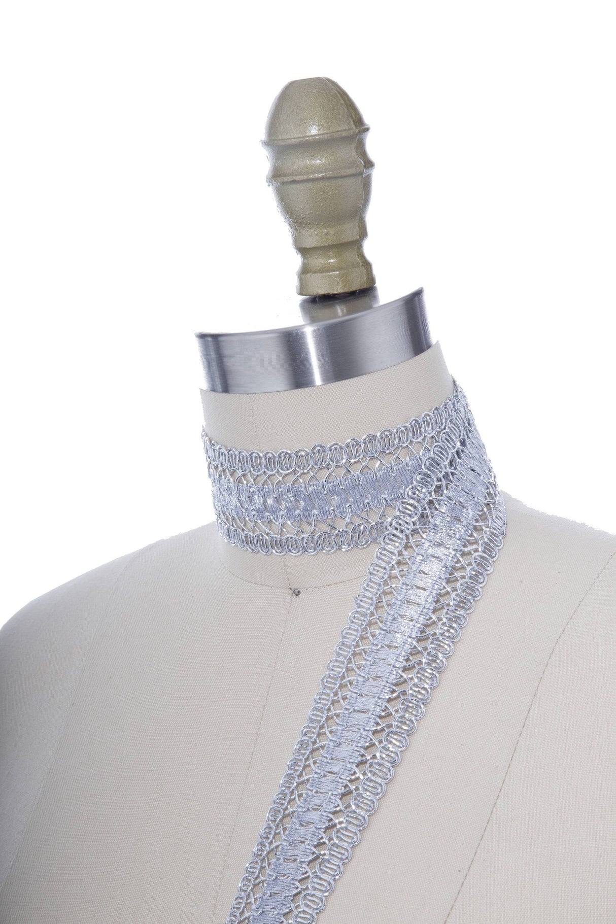 Metallic Woven Gimp Trim 1.75" Silver Gold