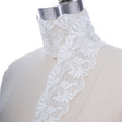 Bridal Lace Trim White Double Fan