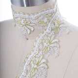 Bridal Lace Trim White Gold Silver