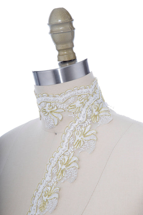 Bridal Lace Trim White Gold Silver