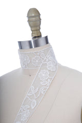 Flower Lace Trim White Silver