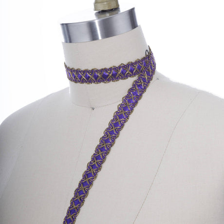 Gimp Trim Purple Antique Gold 5/8"