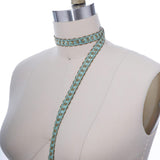 Gimp Trim Crystal Blue Antique Gold 5/8"