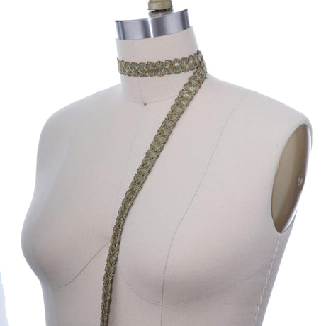 Gimp Trim Sea Foam Green Antique Gold 5/8"