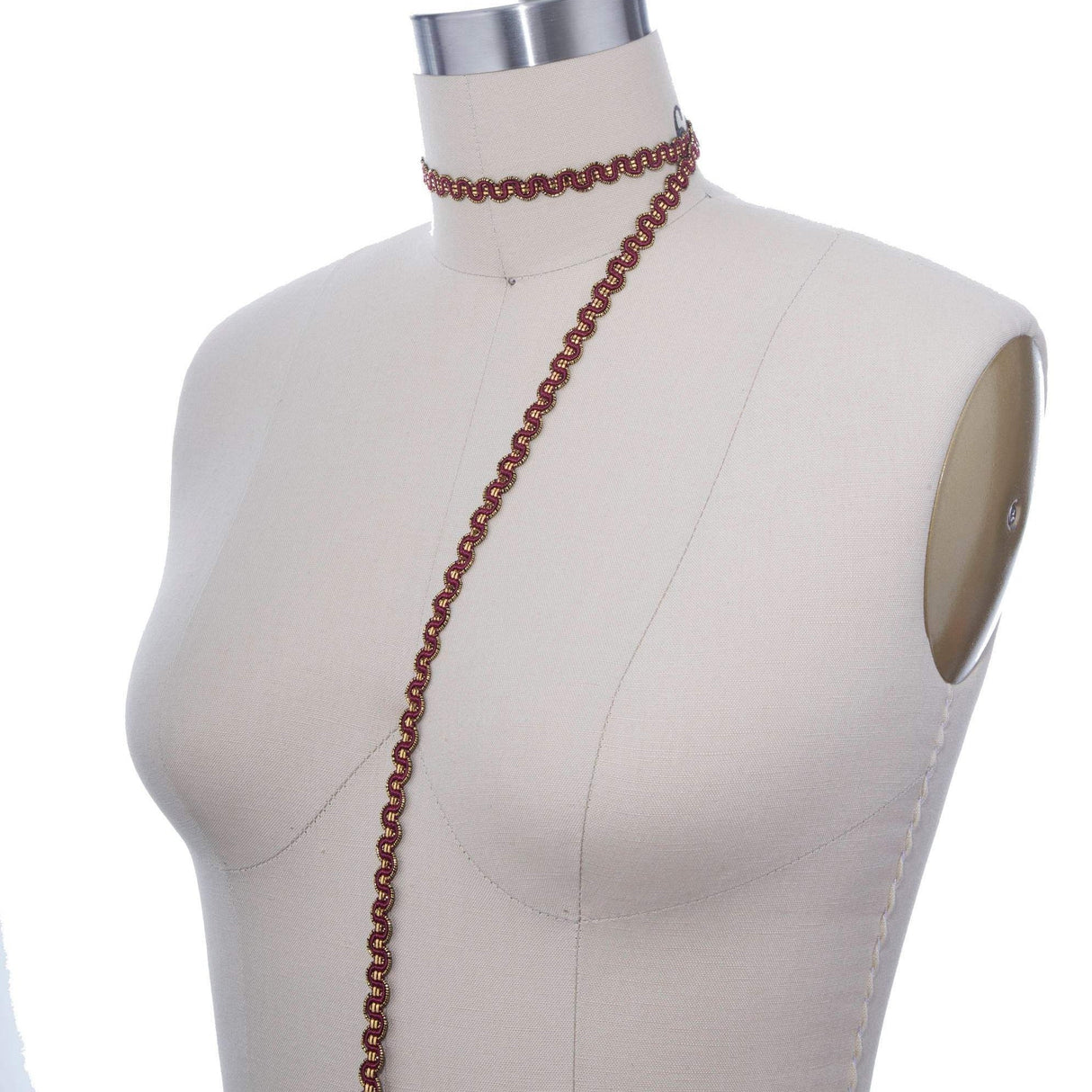 Gimp Trim Maroon Gold 3/8 Inch
