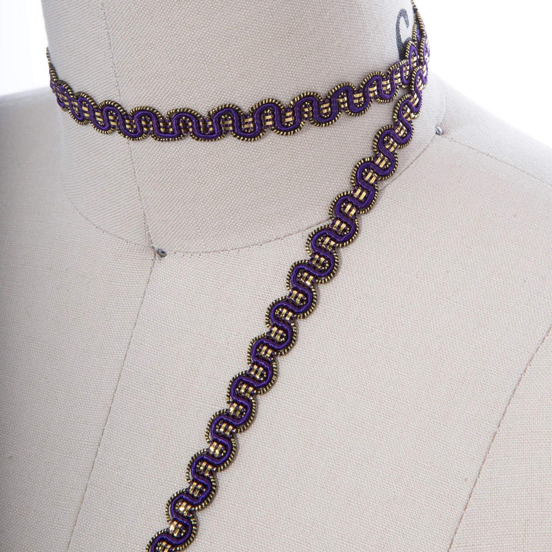 Gimp Trim Purple Gold 3/8 Inch