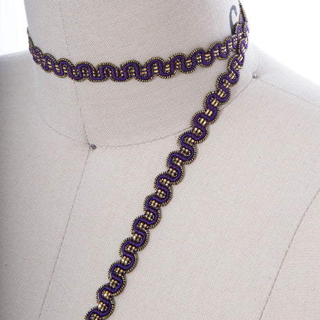 Gimp Trim Purple Gold 3/8 Inch