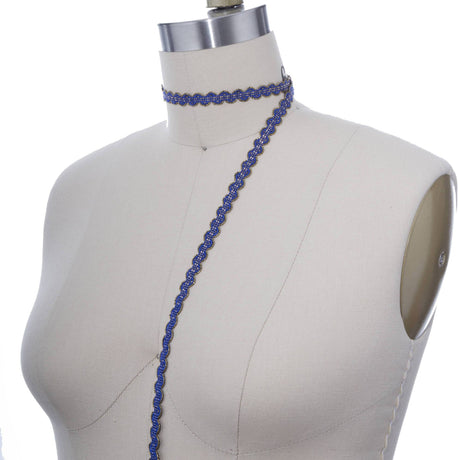 Gimp Trim Royal Blue Gold 3/8 Inch