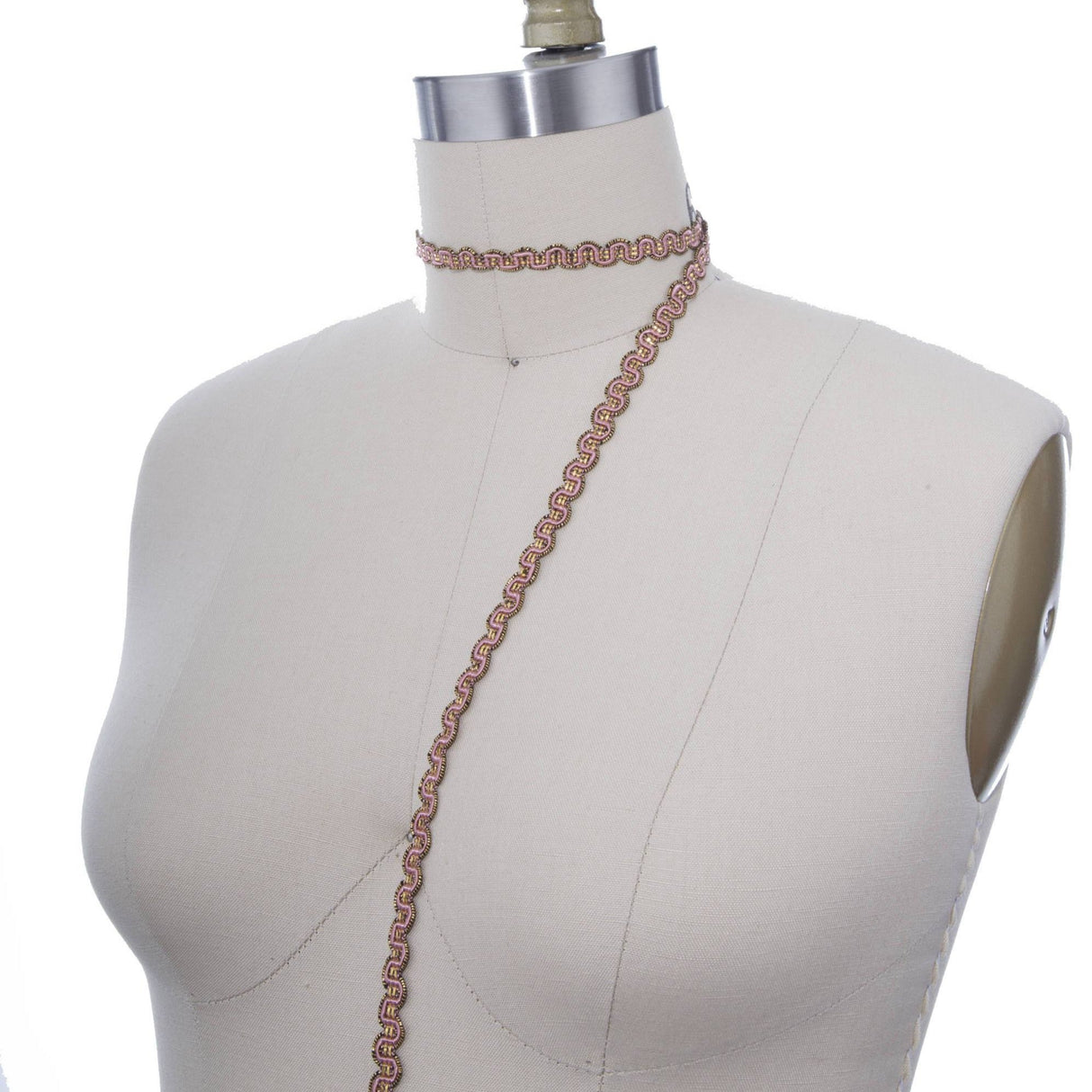 Gimp Trim Mauve Pink Gold French Braid