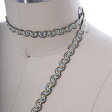 Gimp Trim Baby Blue Antique Gold 3/8"