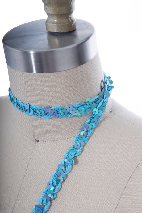 Sequin Trim Blue Non-Stretch 2 Yards