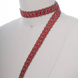 Gimp Trim Scarlet Red Antique Gold 5/8"