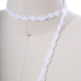 Pearl Chiffon Bridal Trim White Black 2 Yards