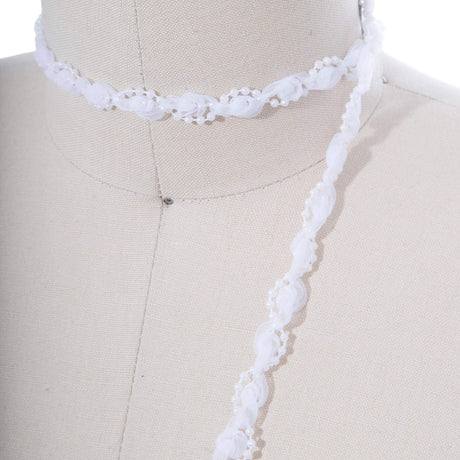 Pearl Chiffon Bridal Trim White Black 2 Yards