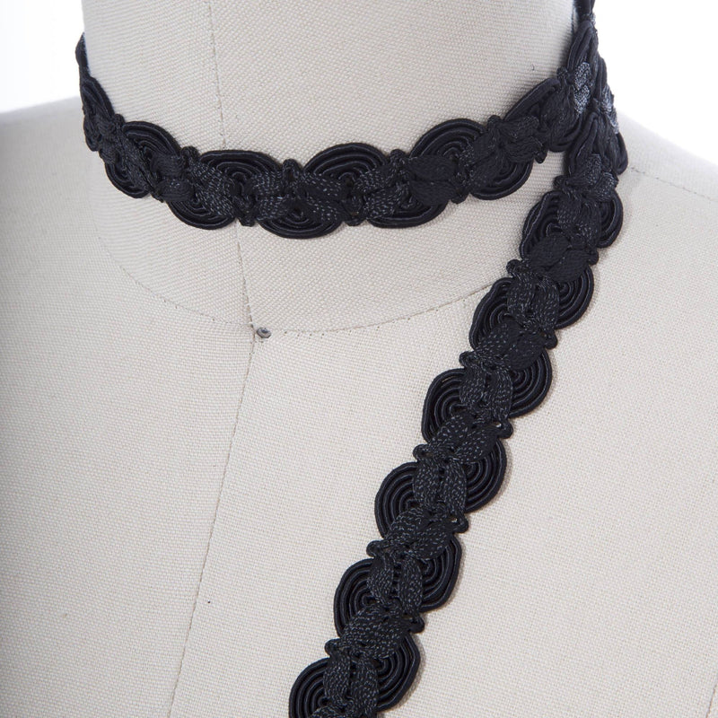 Braided Gimp Trim Black 3/4"