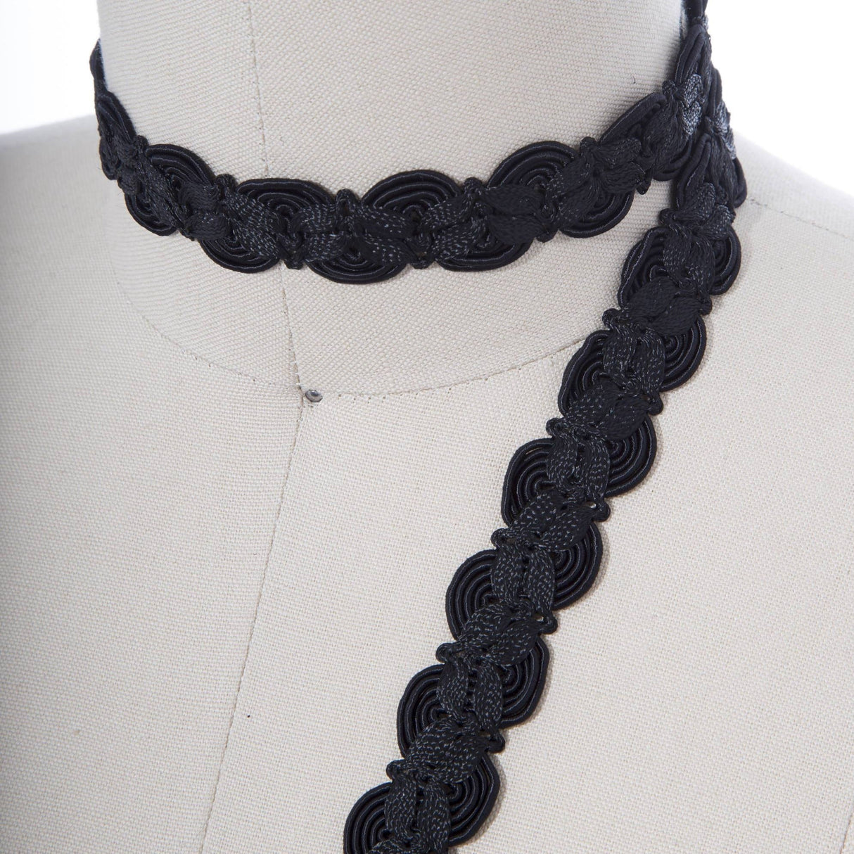 Braided Gimp Trim Black 3/4"