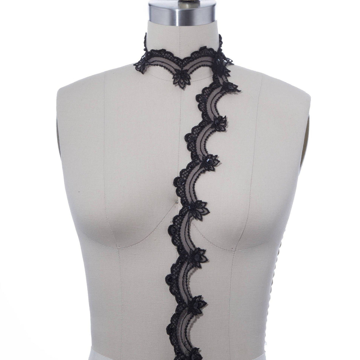 Beaded Lace Trim Black 1 Inch