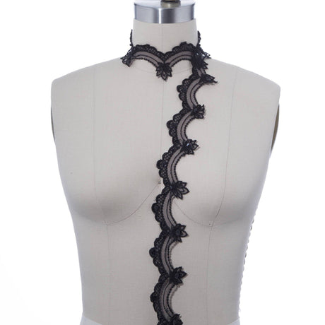 Beaded Lace Trim Black 1 Inch