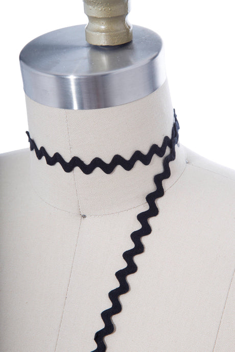 Ric Rac Trim Black Polyester 1 Inch