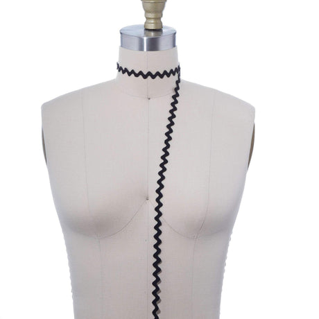 Ric Rac Trim Black Polyester 1 Inch