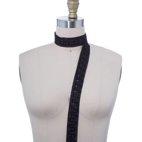Gimp Trim Black Braided 1.5 Inch