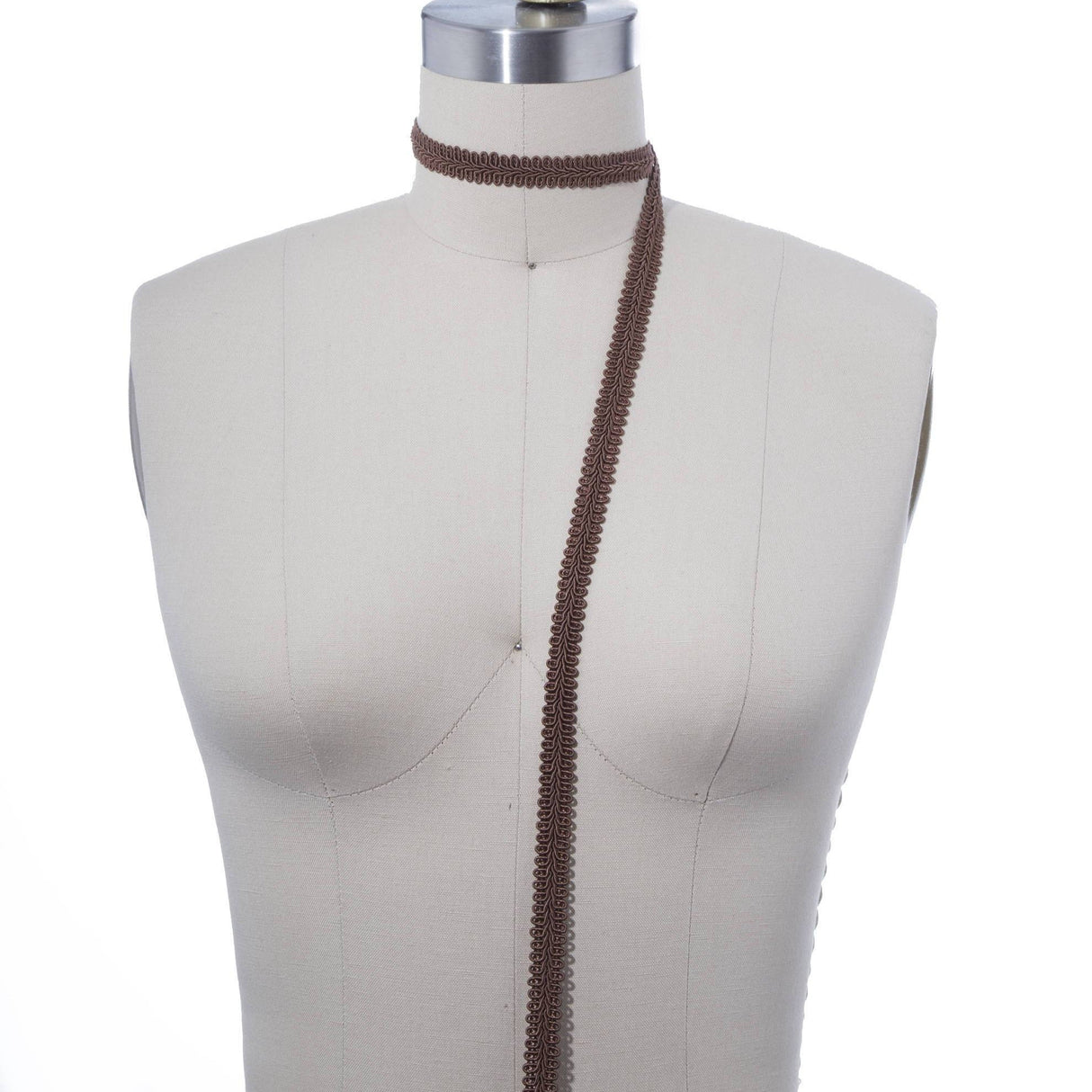 Braided Gimp Trim Tawny Brown 5/8"