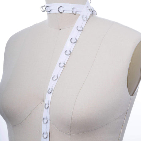 Eyelet Tape Trim Cotton Silver Rings